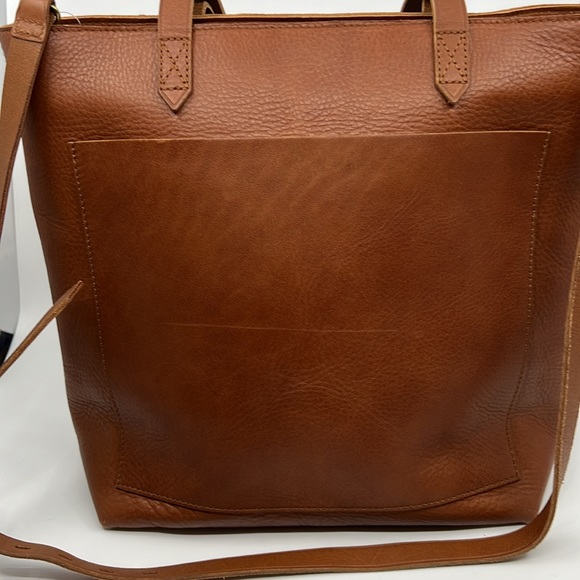 Madewell The Zip-Top Medium Brown Leather Transport Tote NWT - Picture 7 of 16